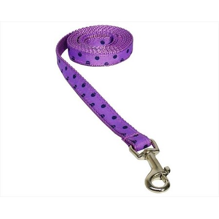 Sassy Dog Wear POLKA DOT-ORCHID-NAVY1-L 4 Ft. Polka Dot Dog Leash; Orchid & Navy - Extra Small